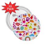 hipster kawaii  2.25  Button (10 pack)