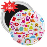 hipster kawaii  3  Magnet (10 pack)