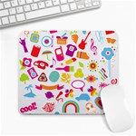 hipster kawaii  Large Mousepad