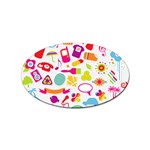 hipster kawaii  Sticker (Oval)