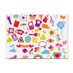 hipster kawaii  Sticker A4 (10 pack)