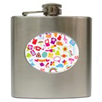 hipster kawaii  Hip Flask (6 oz)