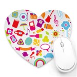 hipster kawaii  Heart Mousepad