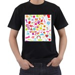 hipster kawaii  Men s T-Shirt (Black)