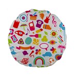 hipster kawaii  Standard 15  Premium Round Cushion 