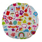 hipster kawaii  Large 18  Premium Round Cushion 