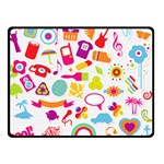 hipster kawaii  Double Sided Fleece Blanket (Small)