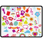 hipster kawaii  Double Sided Fleece Blanket (Large)