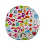 hipster kawaii  Standard 15  Premium Flano Round Cushion 