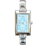 Blue Victorian Skulls Rectangle Italian Charm Watch