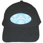 Blue Victorian Skulls Black Cap