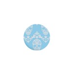 Blue Victorian Skulls 1  Mini Button