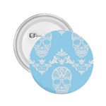 Blue Victorian Skulls 2.25  Button