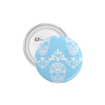 Blue Victorian Skulls 1.75  Button