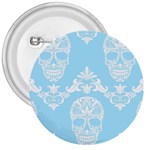 Blue Victorian Skulls 3  Button