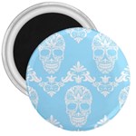 Blue Victorian Skulls 3  Magnet