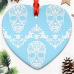 Blue Victorian Skulls Ornament (Heart)