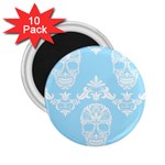 Blue Victorian Skulls 2.25  Magnet (10 pack)