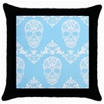 Blue Victorian Skulls Throw Pillow Case (Black)