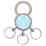 Blue Victorian Skulls 3-Ring Key Chain