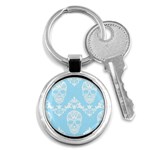 Blue Victorian Skulls Key Chain (Round)