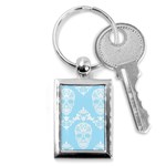 Blue Victorian Skulls Key Chain (Rectangle)