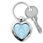 Blue Victorian Skulls Key Chain (Heart)