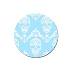 Blue Victorian Skulls Magnet 3  (Round)