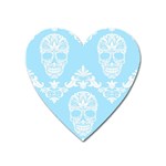 Blue Victorian Skulls Magnet (Heart)