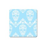 Blue Victorian Skulls Magnet (Square)