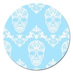 Blue Victorian Skulls Magnet 5  (Round)