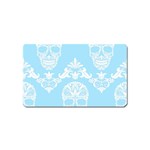 Blue Victorian Skulls Magnet (Name Card)