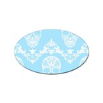 Blue Victorian Skulls Sticker Oval (10 pack)