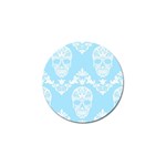 Blue Victorian Skulls Golf Ball Marker