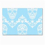 Blue Victorian Skulls Postcard 4  x 6 