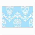 Blue Victorian Skulls Postcard 5  x 7 