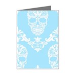 Blue Victorian Skulls Mini Greeting Card