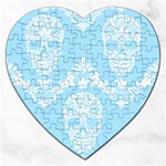 Blue Victorian Skulls Jigsaw Puzzle (Heart)