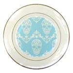 Blue Victorian Skulls Porcelain Plate