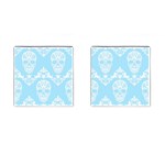 Blue Victorian Skulls Cufflinks (Square)