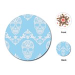 Blue Victorian Skulls Playing Cards (Round)