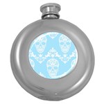 Blue Victorian Skulls Hip Flask (5 oz)