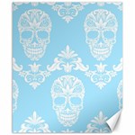 Blue Victorian Skulls Canvas 8  x 10 