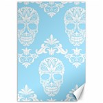 Blue Victorian Skulls Canvas 12  x 18 