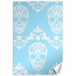 Blue Victorian Skulls Canvas 24  x 36 