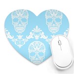 Blue Victorian Skulls Heart Mousepad