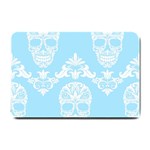 Blue Victorian Skulls Small Doormat