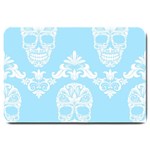 Blue Victorian Skulls Large Doormat