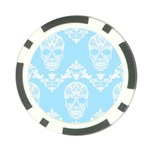 Blue Victorian Skulls Poker Chip Card Guard