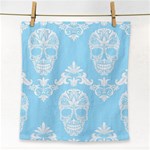 Blue Victorian Skulls Face Towel